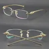 Säljer Rimless Metal Leopard Series Panther Optical 18K Gold Solglasögon Square Eyewear Round Forme Face Glasses Mane and Female W267K