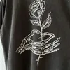 Мужские футболки, качественная футболка 23SS WELTED ROSE TEE SKULL BEACH Collab, мужская и женская винтажная рубашка большого размера, мужская рубашка