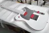 Red Kill Switch Arcade John 5 Ghosts Guitare électrique blanche double liaison corps rouge Pickups rouges miroir Pickguard