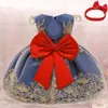Sukienki dla dziewcząt sukienka świąteczna 3 6 9 12 18 24 miesiące urodzona koronkowa księżniczka 1 -letni kostium urodzinowy 231211