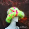 Hoeden met brede rand Emmerhoeden verkopen kleurrijke vossenbont pothoed vissershoed imitatiebont casual mode dames warme ronde hoed 231211
