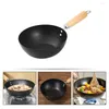 Pans Wok Kitchen Vaste de cuisine Saute Pan avec poignée pour les accessoires de poêle à gaz Camping sauté Mini