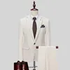 Męskie garnitury wysokiej jakości (kombinezonki) Dwuczęściowy modny biznesowy biznes koreańska wersja Slim Fit Man Groom Wedding Suknia ślubna