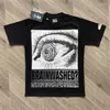 Men's T Shirts Hellstar T-shirt Large Eyes Letter Handdrawn Print High Street Round Neck Loose Couple Black and White Top Short Sleeve