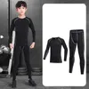 Herr termiska underkläder Cildren Winter Termal Set Plus Velvet Warm Termo Masculino Lon Jons Boy Irls Lucky Fitness Tops