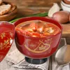 식당 세트 그릇 덮개 수프 뚜껑이있는 편리한 rices 멜라민 서빙 그릇 뚜껑 절묘한 초밥 용기
