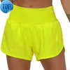 Lu-18 Séchage rapide sport Hotty Shorts chauds femmes décontracté Fitness faux deux pièces résistant à la lumière doublé Yoga Leggings en cours d'exécution