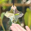 Trädgårdsdekorationer 70mm klart glas fasetterat prisma geometri tvärs fyrkantiga kristallhänge för ljuskrona lampa dingle delar glänsande sol catcher