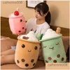 Animali di peluche ripieni Simpatico cartone animato Bubble Tea Giocattolo Cibo Latte Bambola morbida Boba Tazza di frutta Cuscino Cuscino Giocattoli per bambini Compleanno Goccia Consegna Otk3A