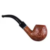 Smoking pipes Men's entry-level carved iron pot, rubber wood pipe, curved old-fashioned pipe and smoking set