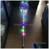 Décoration de fête Bobo Ball LED Ligne avec poignée de bâton Contrôle des ballons de chaîne d'onde clignotant pour l'anniversaire de mariage de Noël Dhep8