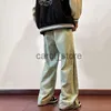 Pantalons pour hommes Houzhou Vintage Jeans en détresse Pantalon à boutons latéraux Hommes Pantalon en denim noir Mâle Automne Lâche Casual Japonais Streetwear Hip Hop J231208
