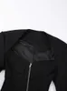 Женские костюмы Пиджаки EAM Женский сексуальный пиджак на шнуровке сзади с квадратным воротником и длинным рукавом Свободный крой Куртка Мода Весна Осень 2023 1DF6132 231211