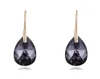 Cristaux noirs de Rovski boucles d'oreilles pour femmes rétro Vintage couleur or pendentif suspendus cadeaux de noël en gros 2555372