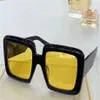 Übergroße quadratische Sonnenbrille, schwarze gelbe Linse, 0783, Sonnenbrille, modische Sonnenbrille, Outdoor-Sommerbrille, neu mit Box256F