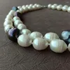Wisiorki Jygem 2 rzędy 14 mm biały ryż słodka perłowa perłowa zarodkowa płomienie barokowy naszyjnik Choker dla luksusowych biżuterii dla kobiet