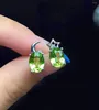 Stud Oorbellen Mode Maan En Ster Voor Feest 6mm 8mm Natuurlijke Peridot 925 Zilveren Sieraden Brithday Gift