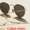 Collares colgantes Mini World Gafas de sol Cadenas de enmascaramiento para mujeres Joyería de acero inoxidable personalizada Nombre personalizado Gafas Cadena Cordón 231212