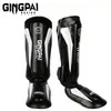 Shin Guard One Pair Wysokiej jakości skórzany boks PU Strażniki Kolejne Protektor MMA Muay Thai Train Noce Warmers Light Kicking Shin Pads 231211