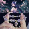 Bracelets à breloques Genshin Impact Bracelets Cosplay Beelzebul violet perles Bracelets pour femmes couleur or chaîne pendentif Anime tendance métal AccesoriosL231214