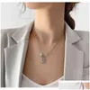 Chains Necklaces Pendants Chains Street Hip Hop High Sense Latch Pendant Necklace Womens Fashion K Gold Cool Wind Clavicle Drop Delive Dhw15