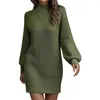 Casual Dresses Women's Sweater Mid Length Oversize Turtleneck Women Skin Tight Dress Cute Sexy Club