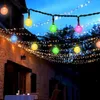 Strings Solar Energy String Lights Clear Bulbs Christmas Day Lanterns LED Bubble Bead Ball 60 Outdoor Decoration Flashing LightsLE251s