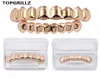 TOPGRILLZ Grillz Set Finition Or Huit 8 Dents Supérieures 8 Dents Inférieures Plaine Hip Hop Grills237j2055685