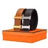 Men Belt Designer Belts Luxury Real Leather Belt Gold Smooth Buckle Fashion Classical Reversible Male Belts Black Coffee Blue Orange Colors