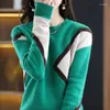 Maglioni da donna Maglione Beig Girocollo O Collo Pullover Grafica Verde Top in maglia per donna in moda streetwear Collezione uncinetto 2023