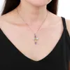 GEM'S BALLET Collar cruzado de plata de ley 925 para mujer, colgante de piedras preciosas coloridas con topacio y amatista Natural, joyería 2021212x