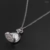 Pocket Watches 2X Silver Plated Pendant Watch Chain Clock Quartz As Necklace