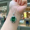 Collane con ciondolo Primavera Qiaoer Collana vintage con smeraldi per donne Accessori regalo per gioielli pregiati con pietre preziose