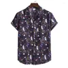 Camisas casuais masculinas 2023 inverno lapela confortável havaí série praia vento características de alta qualidade terno colarinho manga curta flor camisa