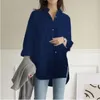 Chemisiers pour femmes décontracté coton bouton à manches longues chemise surdimensionné blanc ample haut pour femme Vintage bureau Blouse