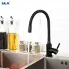 Kitchen Faucets ULA Gold Faucet Stainless Steel Flexible Spout Sink Cold Water Mixer Tap 360 Degree Rotate Crane 231211