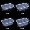 Disposable Take Out Containers 20pcs Plastic Food Transparent Carry Packing Box Fruit Salad Lunch Bento Boxes Kitchen Fridge Storage 231211