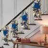 Décorations de Noël Guirlande de Noël pour escaliers, porte, cheminée, fenêtre, extérieur, intérieur, décoration de Noël, facile à utiliser, rouge 231211