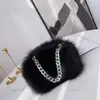 Evening Bags Fur Bag Chain Handheld Women's Fashion Crossbody Single Shoulder Handbag Winter Ladies Warm Clutch Party