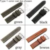 Watch Bands Italy Genuine Leather Watchband Bracelet 24 22 20mm Thick Band Strap Belt Metal Steel Buckle Clasp Accessories