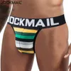 Algodão listrado sexy gay tanga lgbtq roupas designer jockstraps tamanho grande sissy bikini arco-íris cor g string