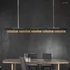 Lustres Modern Minimalista Tira LED Luzes Pingente Longo para Mesa Sala de Jantar Mesas de Café Cozinha Chandelier Home Decor Fixture