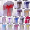 Party Decoration 10pc Ribbon Chairs Seat Cover Stol Bows Sashes Back Decor Wedding Reception Supplies Events Banketter