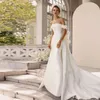 2024 Elegante Zeemeermin Trouwjurk Strapless 3D Bloemen Backless Grote Strik Satijn Custom Made Vrouwen Bruid Formele Toga Vestidos De novia Robe De Mariage