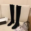 Bottes chevalier pour femmes avec semelle épaisse au-dessus du genou, longues jambes extensibles, bottes à manches hautes en cuir cheval 230830