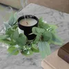 Decorative Flowers 2 Pcs Rings Wreaths Eucalyptus Candles Candlestick Table Centerpieces For Wedding Mini Pe (plastic) Tables