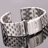 Horlogebanden Solide Roestvrij Stalen Band Armband 18 Mm 20 Mm 22 Mm 24 Mm Vrouwen Mannen Zilver Geborsteld metalen Horlogeband Accessoires277d