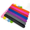 Bracelet 2 pièces couleur unie Silicone Flexible Slap Wrap enfants Bracelet fille garçon fête vacances cadeau bracelet adulte