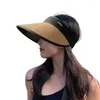 Cappelli a tesa larga Cappello parasole Comodo donna Leggero Protezione solare Chic Splicing Color Protezione solare Spiaggia