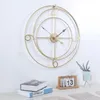 Wall Clocks Wrought Iron Gold Creative Simple Digital Clock European Art Deco Modern Design Living Room Decoration